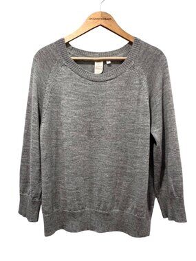 Five Oaks 100% Baby Alpaca Raglan Sweater, Heather Gray, L